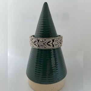 Rhinestone cuff stretchy bracelet - 1/2” wide